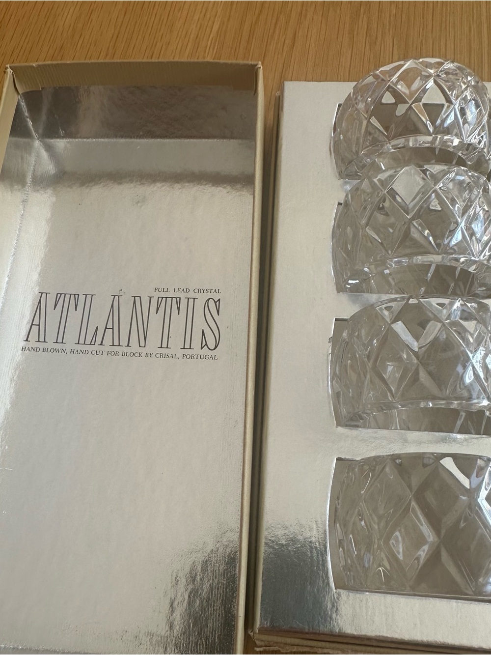 Clear Crystal Napkin Rings - Set of 4